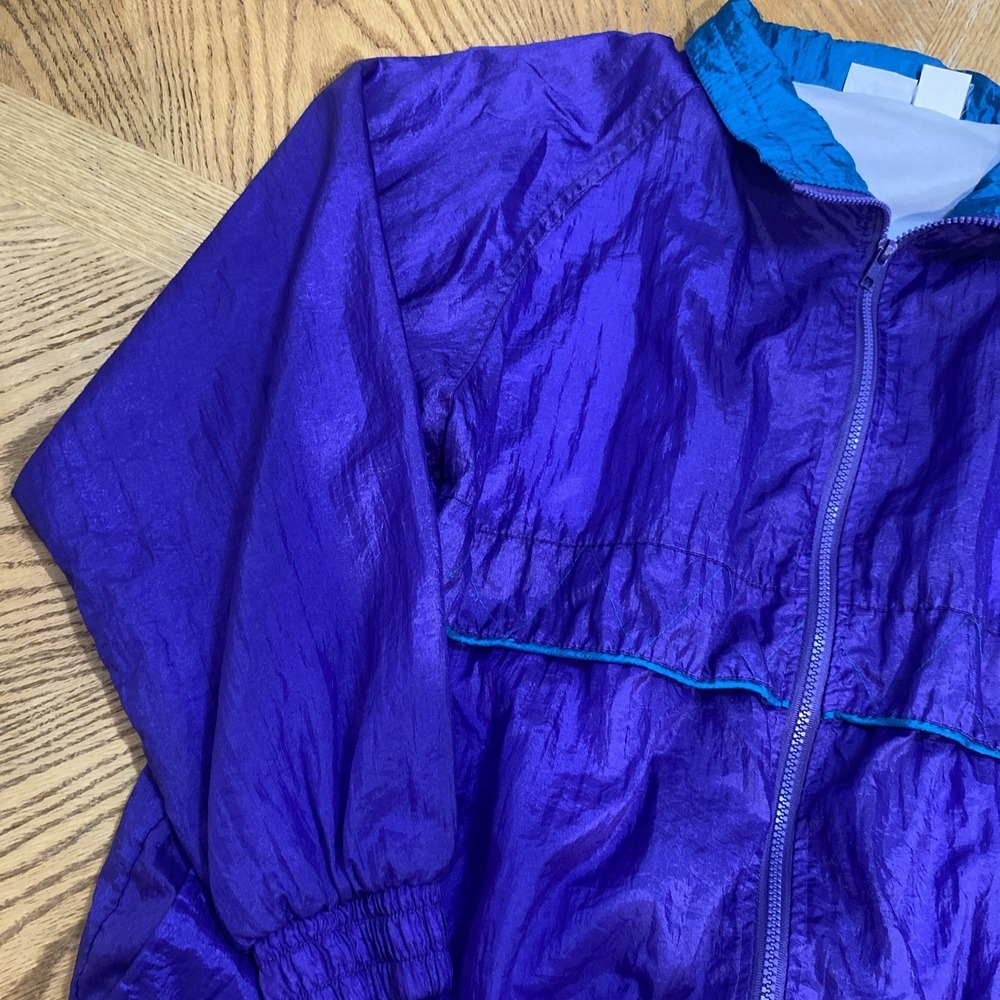 Vintage 90s Windbreaker Jacket Basic Editions Ret… - image 3